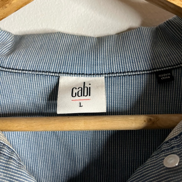 Cabi Stripped Jean Jacket. Size L - Picture 4 of 5